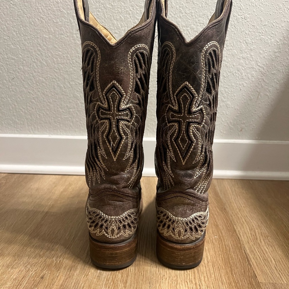 Corral Vintage Cowgirl cross wing angel Boots - Picture 3 of 6